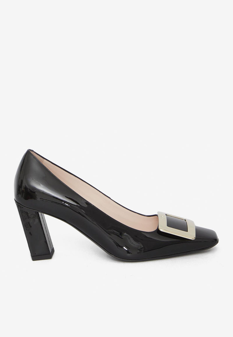 Roger Vivier Belle Vivier 75 Patent Leather Pumps Black RVW71300920-D1P-B999