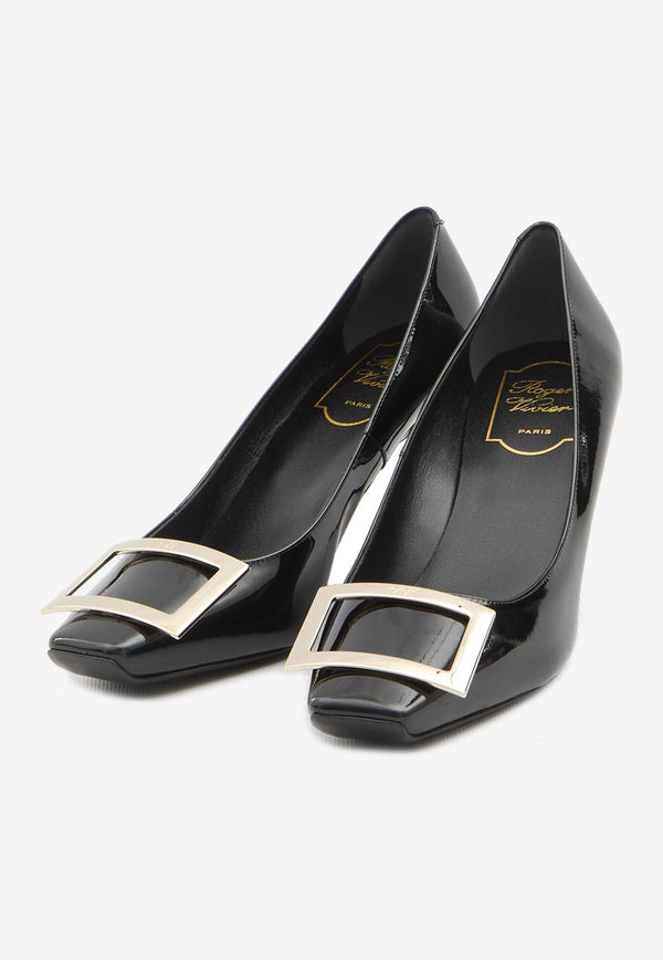 Roger Vivier Trompette 70 Patent Leather Pumps Black RVW40015280-D1P-B999