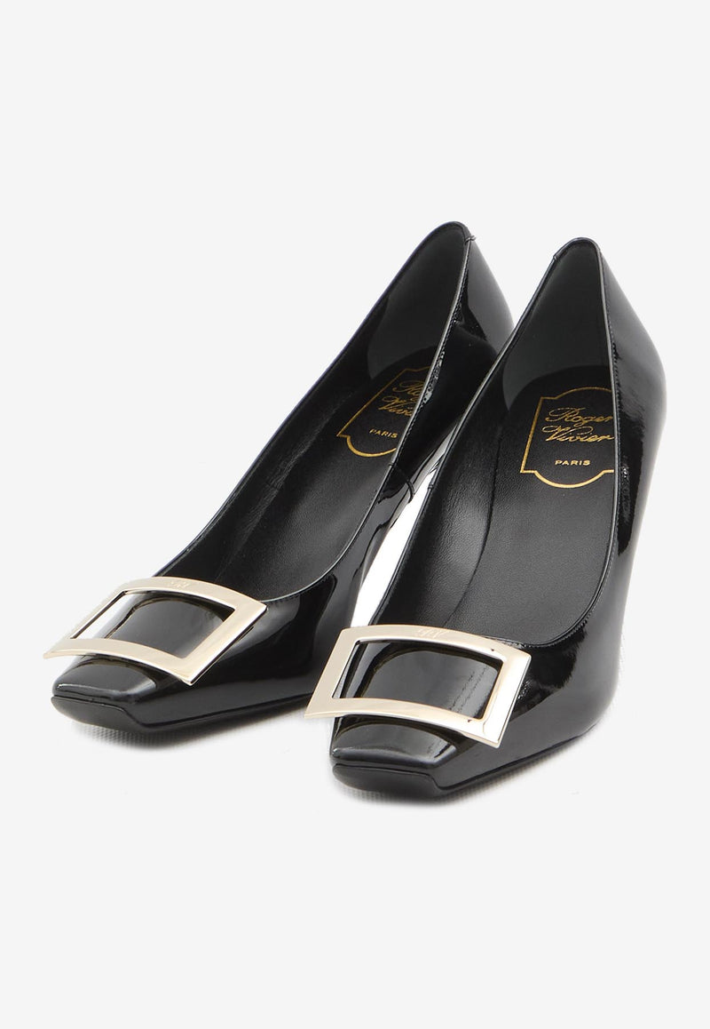 Roger Vivier Trompette 70 Patent Leather Pumps Black RVW40015280-D1P-B999