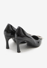 Roger Vivier Trompette 70 Patent Leather Pumps Black RVW40015280-D1P-B999