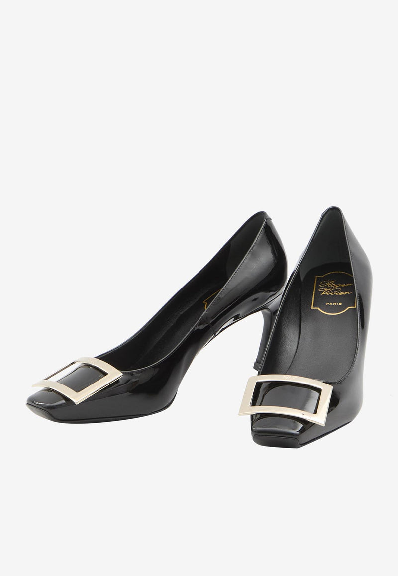 Roger Vivier Trompette 70 Patent Leather Pumps Black RVW40015280-D1P-B999