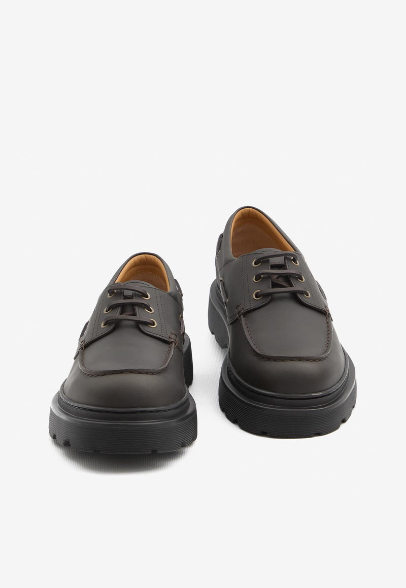 Tod's Tank Tread Boat Lace-Up Shoes Dark Brown XXM24L0JP00-UFS-S808