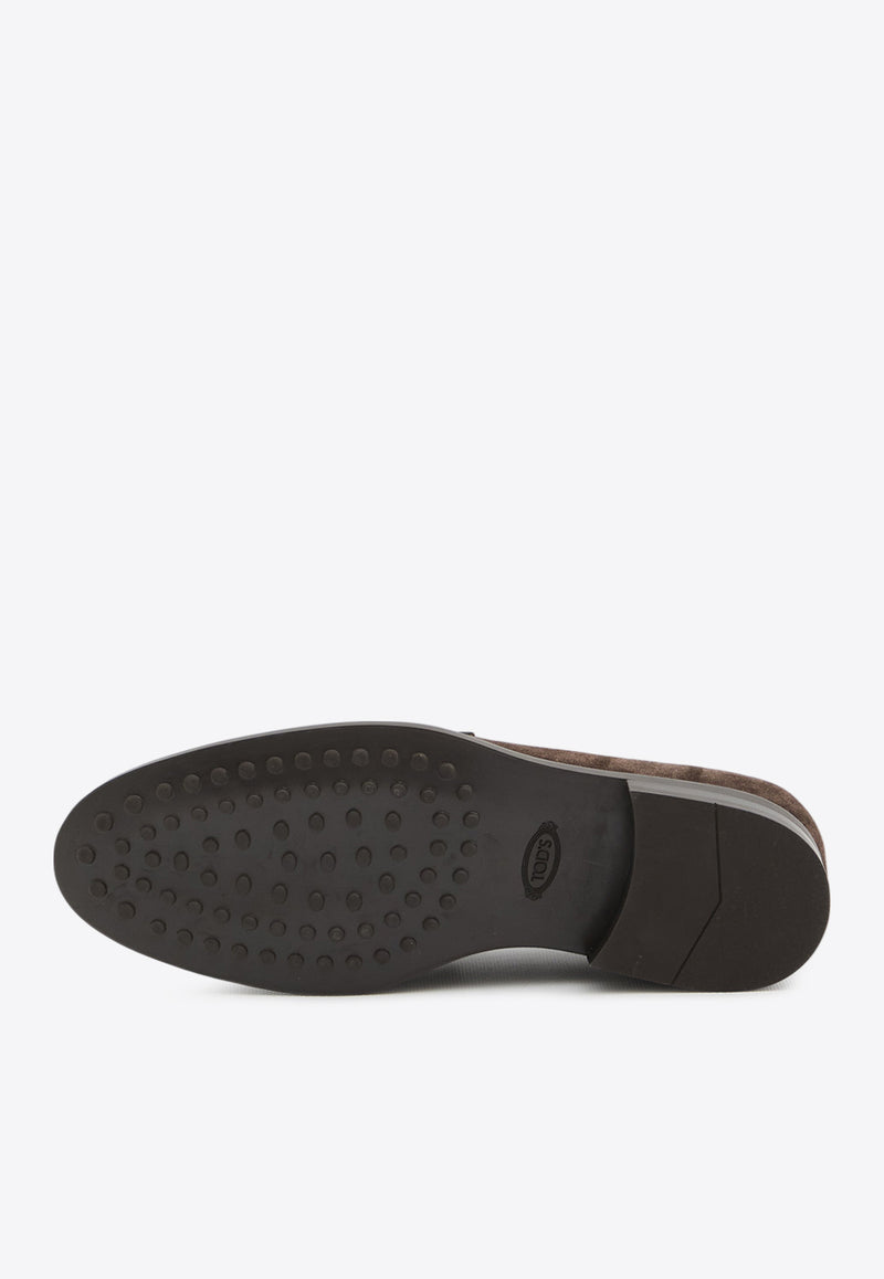 Tod's Suede Leather Penny Loafers Brown XXM0ZF0Q920-RE0-S800