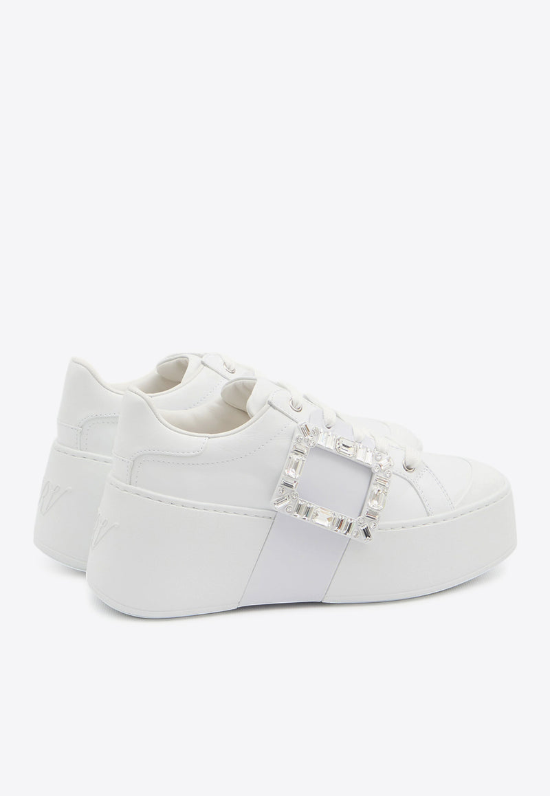 Roger Vivier Viv' Skate Flatform Sneakers White RVW73729110-LXQ-B001