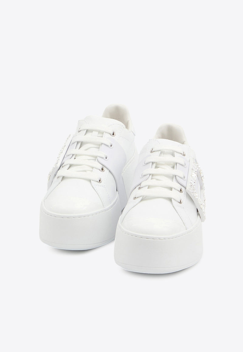 Roger Vivier Viv' Skate Flatform Sneakers White RVW73729110-LXQ-B001