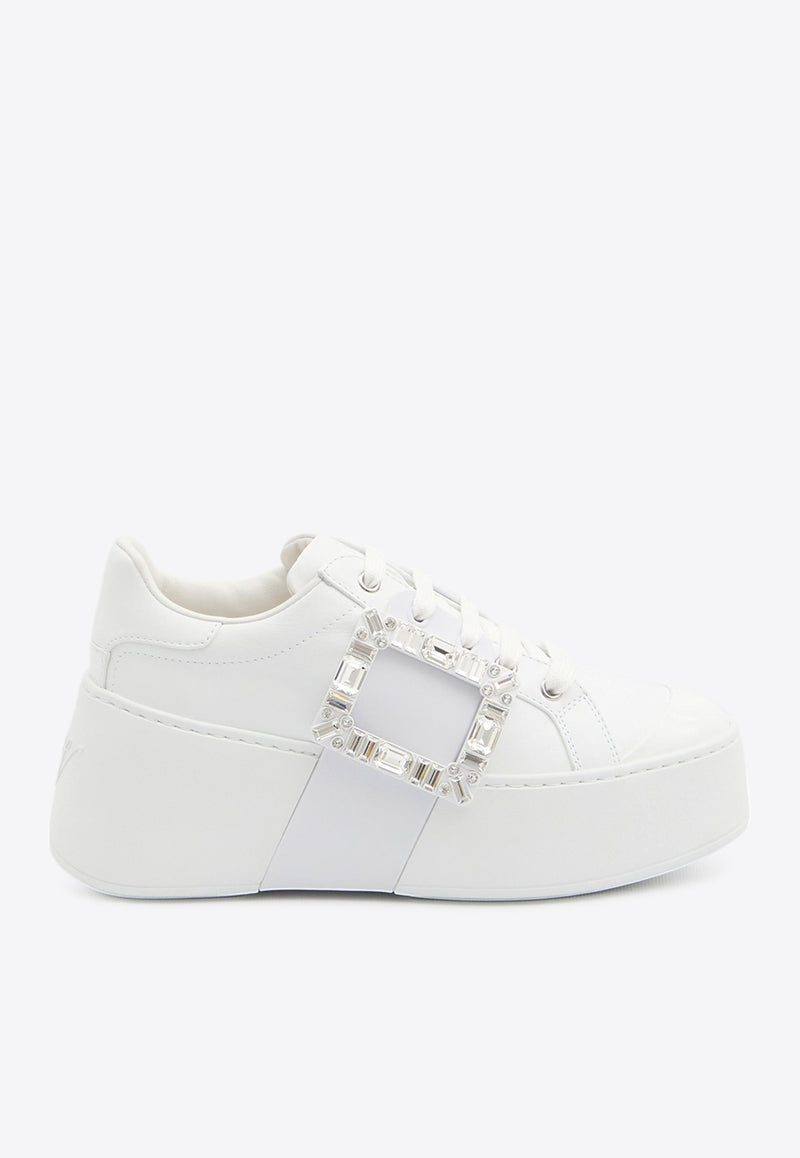 Roger Vivier Viv' Skate Flatform Sneakers White RVW73729110-LXQ-B001