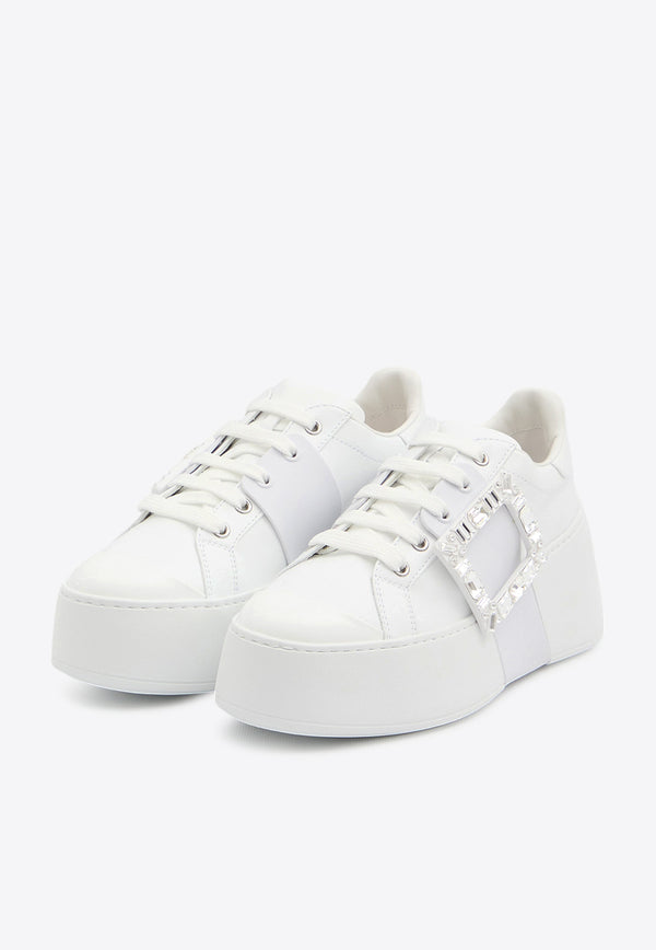 Roger Vivier Viv' Skate Flatform Sneakers White RVW73729110-LXQ-B001