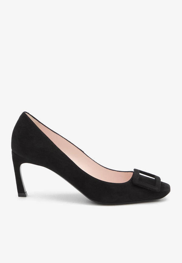 Roger Vivier Trompette 70 Suede Pumps Black RVW40026800-HR0-B999