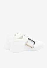 Roger Vivier Viv' Skate Leather Low-Top Sneakers White RVW54226150-LXQ-B001