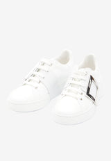 Roger Vivier Viv' Skate Leather Low-Top Sneakers White RVW54226150-LXQ-B001