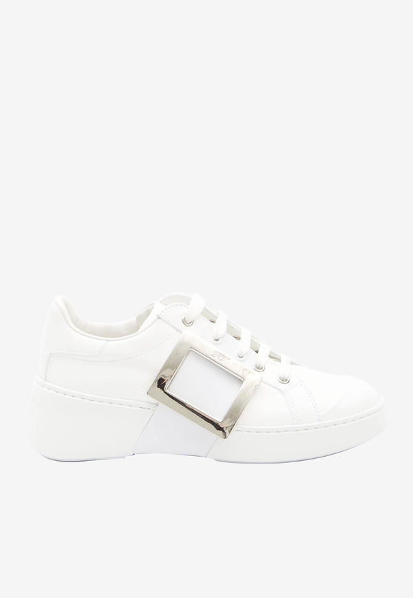 Roger Vivier Viv' Skate Leather Low-Top Sneakers White RVW54226150-LXQ-B001