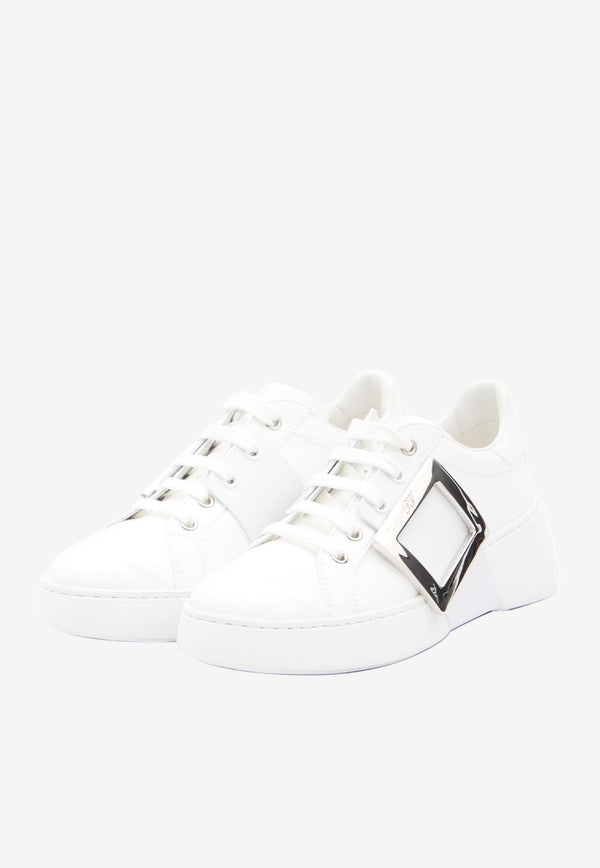 Roger Vivier Viv' Skate Leather Low-Top Sneakers White RVW54226150-LXQ-B001