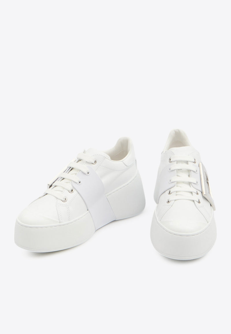 Roger Vivier Viv' Skate Flatform Sneakers White RVW73726150-LXQ-B001