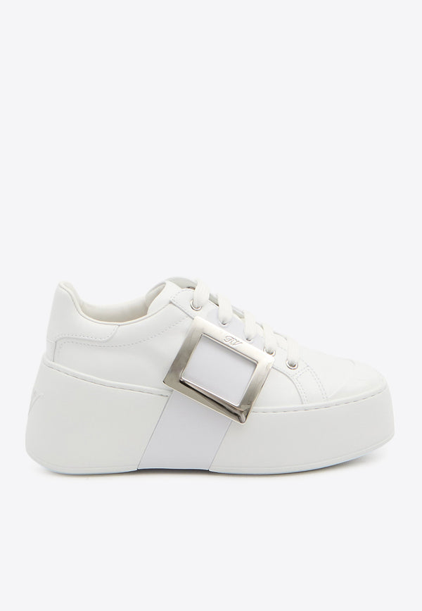 Roger Vivier Viv' Skate Flatform Sneakers White RVW73726150-LXQ-B001