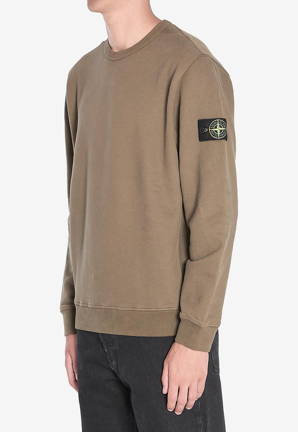 Stone Island Logo Patch Fleece Sweatshirt Green K2S156100028-S0A20-V0054