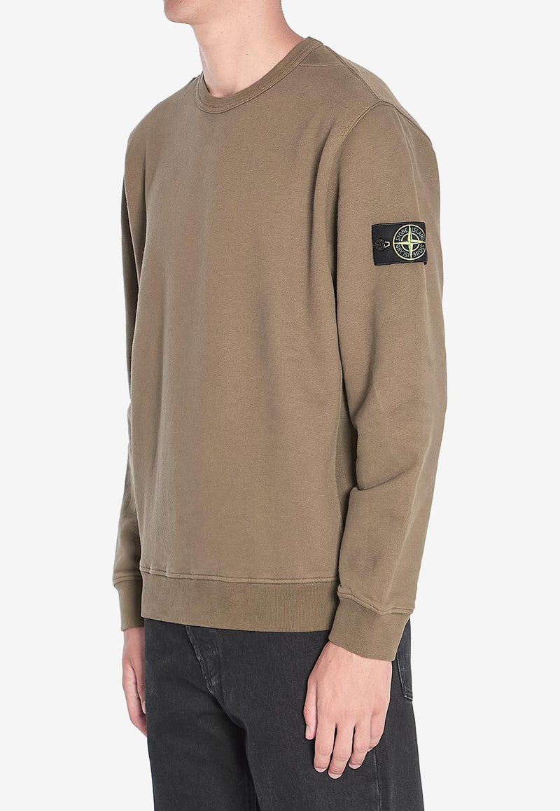 Stone Island Logo Patch Fleece Sweatshirt Green K2S156100028-S0A20-V0054