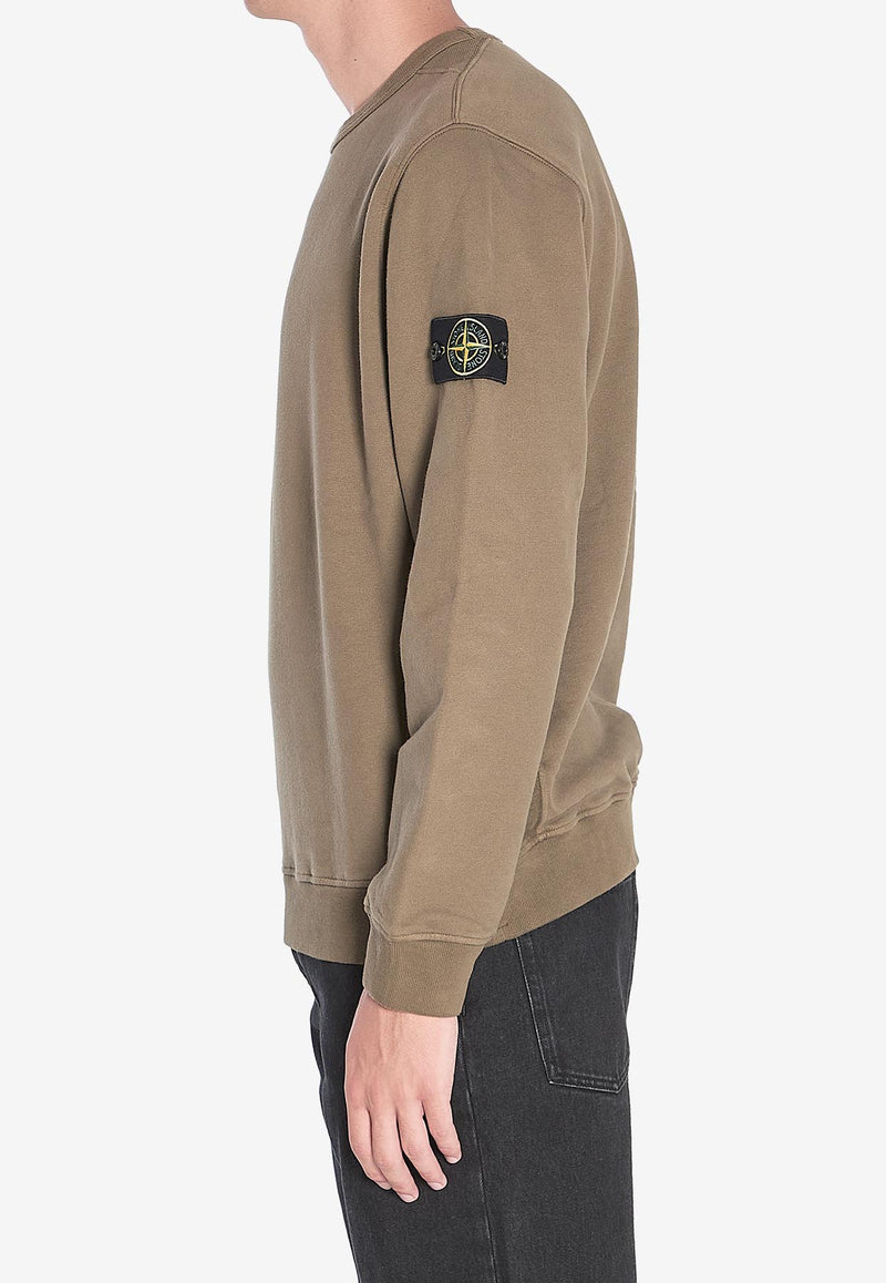 Stone Island Logo Patch Fleece Sweatshirt Green K2S156100028-S0A20-V0054