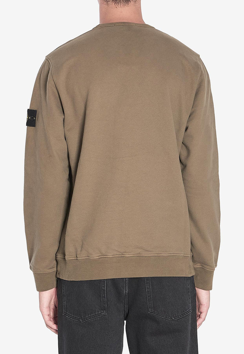 Stone Island Logo Patch Fleece Sweatshirt Green K2S156100028-S0A20-V0054