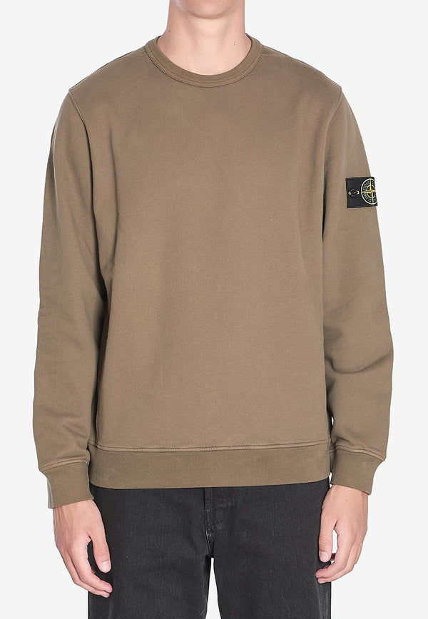 Stone Island Logo Patch Fleece Sweatshirt Green K2S156100028-S0A20-V0054