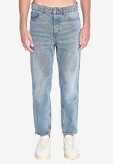 AMI PARIS Washed Tapered-Leg Jeans  Blue HTR103-DE0046-480