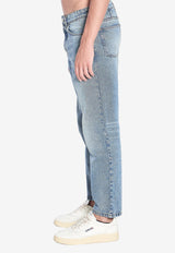 AMI PARIS Washed Tapered-Leg Jeans  Blue HTR103-DE0046-480