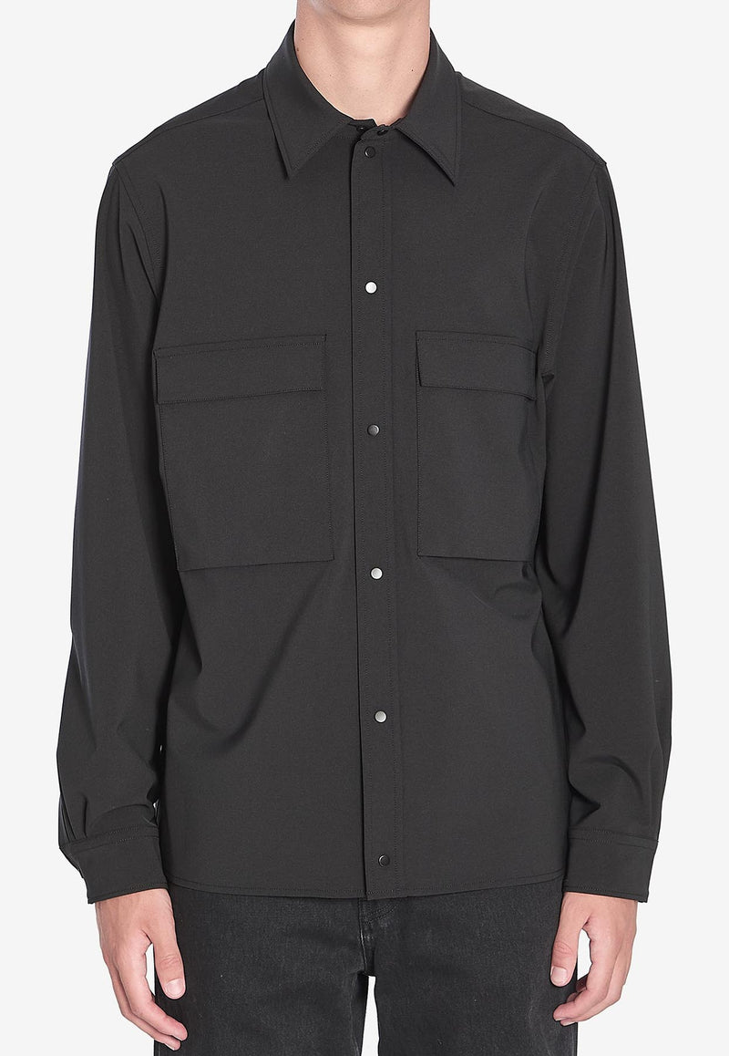 Moncler Long-Sleeved Button-Up Shirt Black K20912F00002-598PM-999