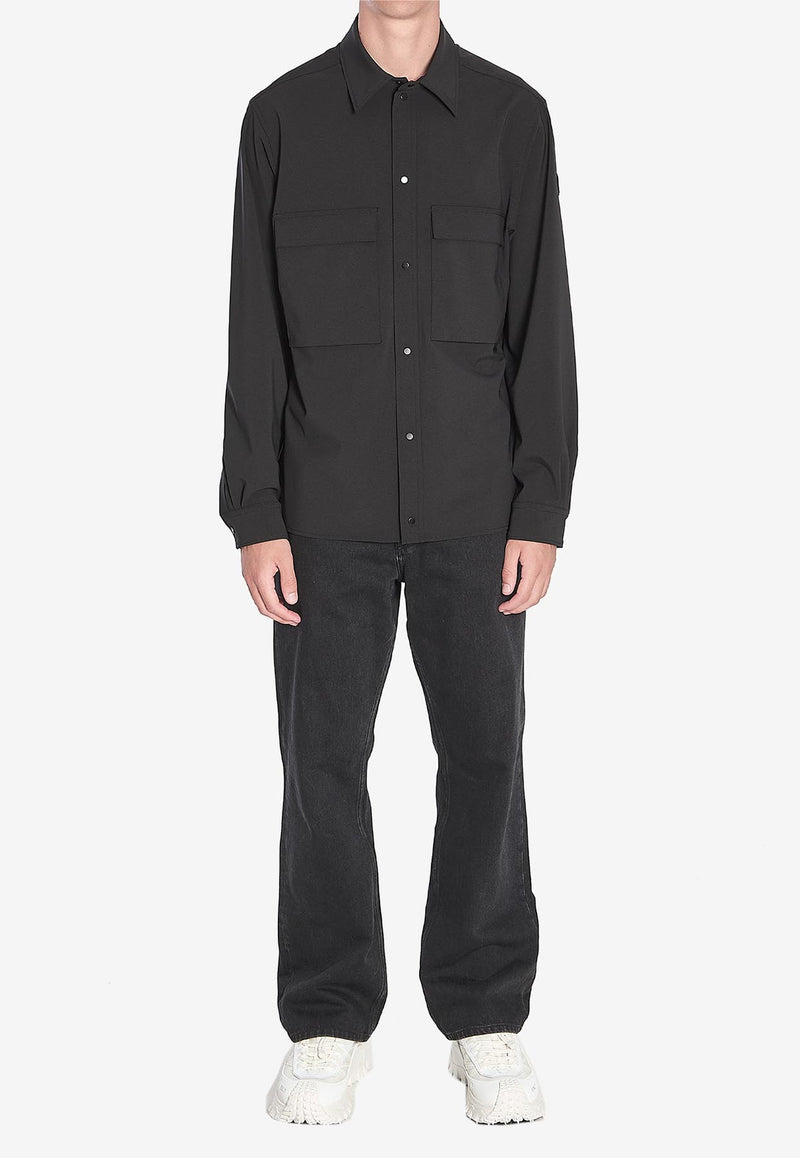 Moncler Long-Sleeved Button-Up Shirt Black K20912F00002-598PM-999