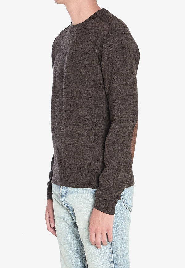 Maison Margiela Wool Sweater with Elbow Patches Brown S50HL0041-M13098-144M
