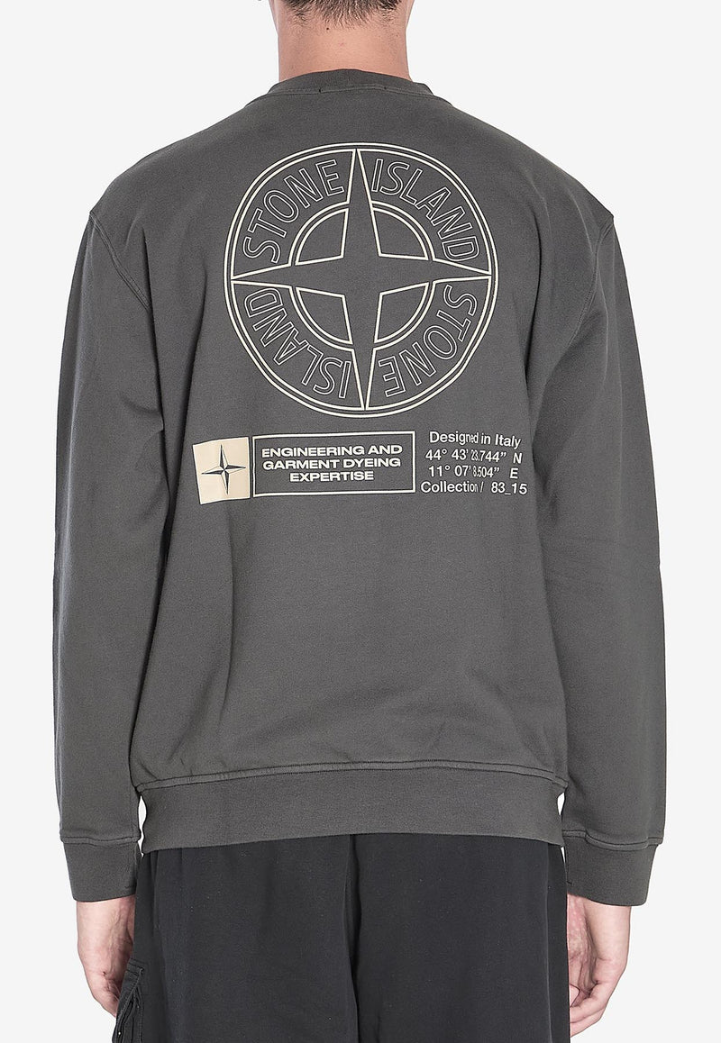 Stone Island Industrial Four Print Crewneck Sweatshirt Gray K2S156100018-S0195-V0062