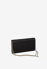 Roger Vivier Flower Buckle Satin Clutch Black RBWAMFD0200-RS0-B999