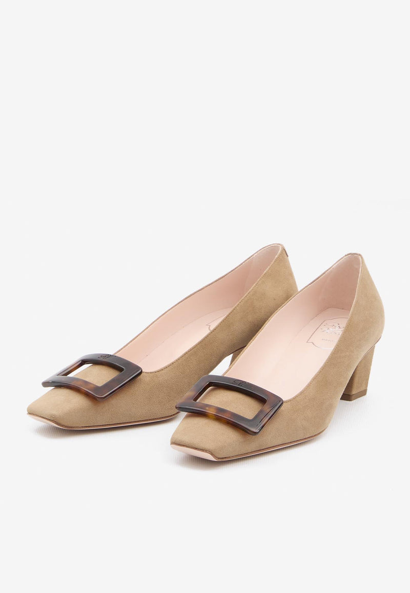 Roger Vivier Belle Vivier 45 Suede Pumps Beige RVW00639540-HR0-S812