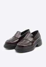 Tod's Logo Plaque Glossy Leather Loafers Bordeaux XXW74L0JL00-SHAR-810