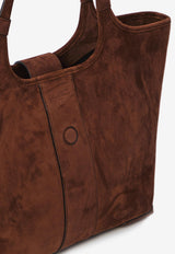 Roger Vivier Medium Viv' Choc Suede Tote Bag Brown RBWAOGAB300-HR0-S604
