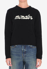Moncler Embroidered Logo Wool-Blend Sweater Black K20939C00004-M4281-999