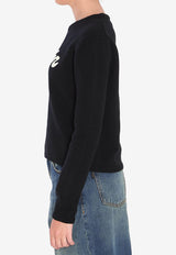 Moncler Embroidered Logo Wool-Blend Sweater Black K20939C00004-M4281-999