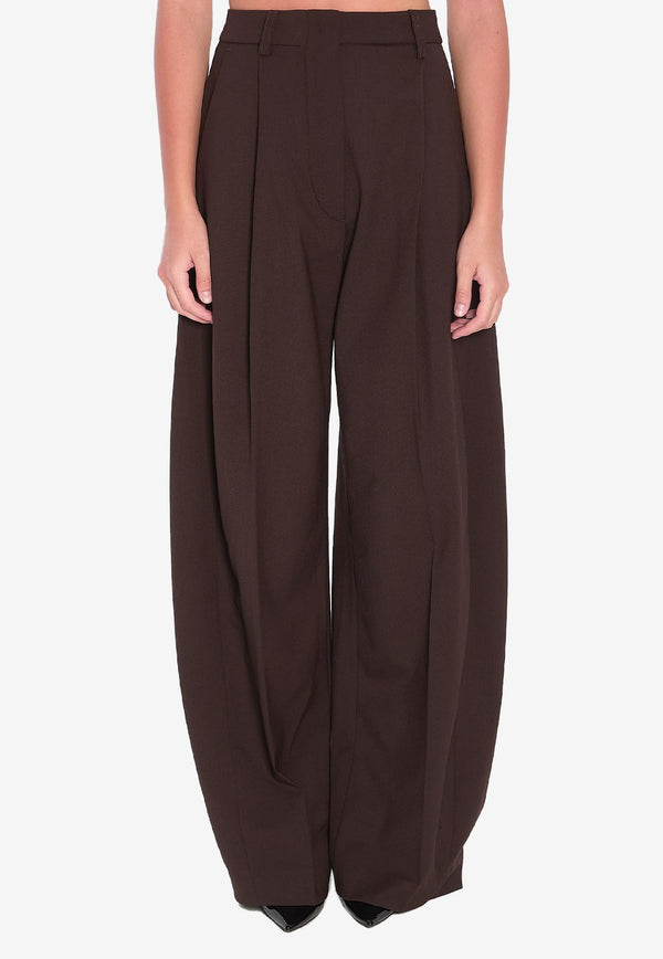 TheLatest Billie Wide-Leg Wool Pants Brown 3111W0206-ABTP-T0215