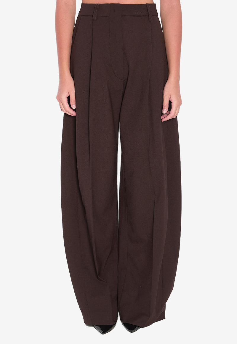 TheLatest Billie Wide-Leg Wool Pants Brown 3111W0206-ABTP-T0215