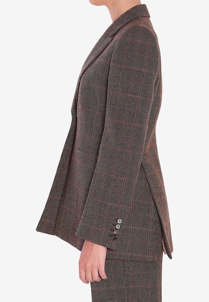 Chloé Checked Wool Tailored Jacket  Brown CH25AVE53097--93C