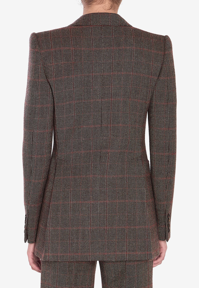 Chloé Checked Wool Tailored Jacket  Brown CH25AVE53097--93C