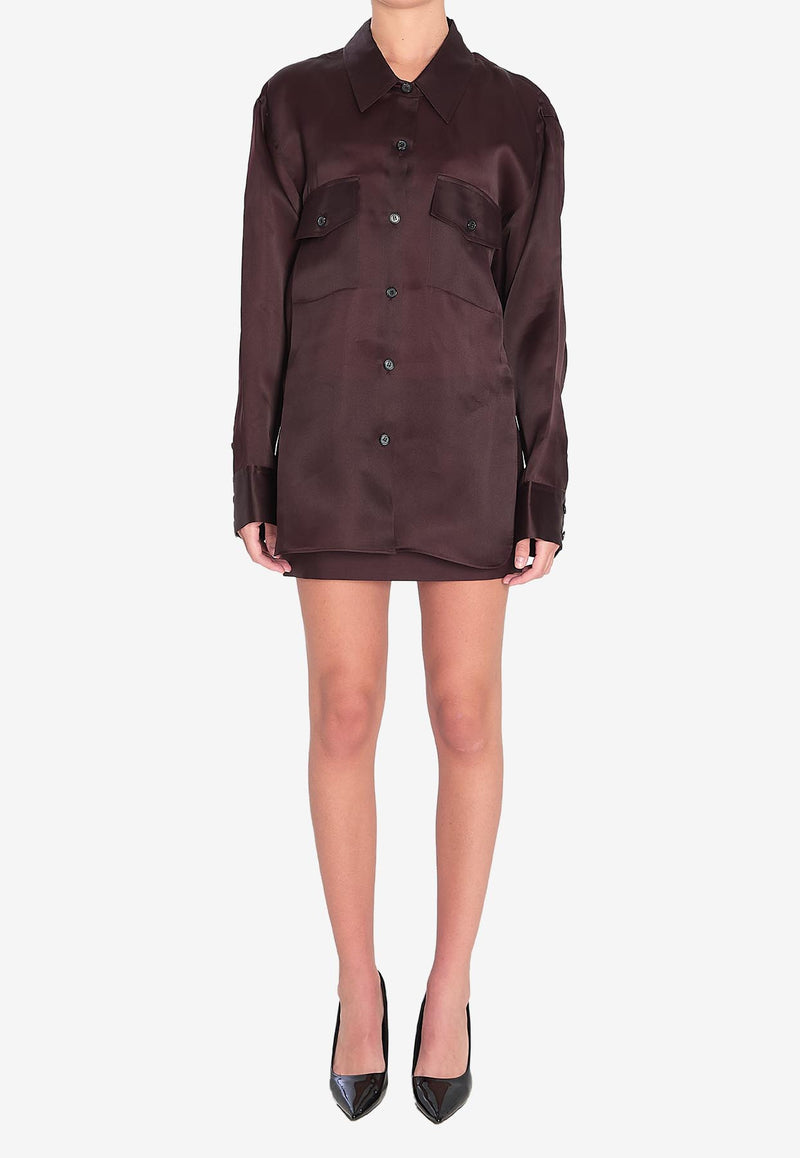 Khaite Matteo Silk Shirt   Bordeaux 24043002--599