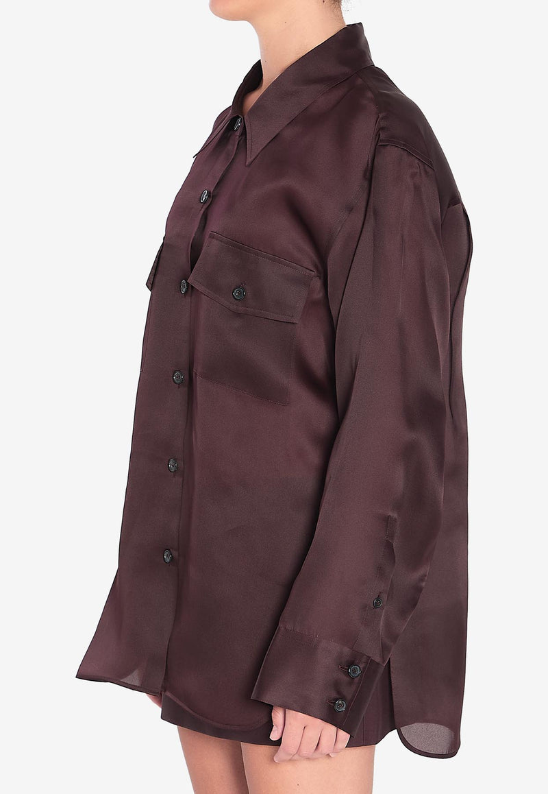 Khaite Matteo Silk Shirt   Bordeaux 24043002--599