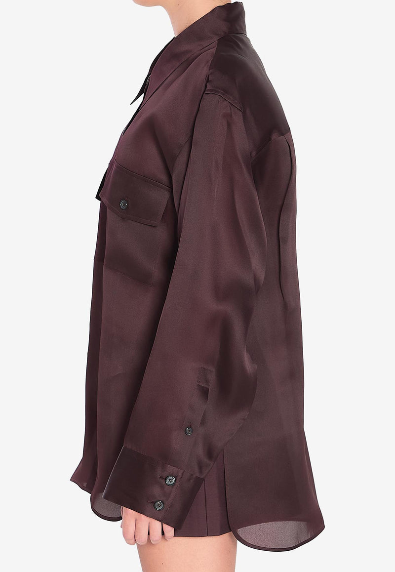 Khaite Matteo Silk Shirt   Bordeaux 24043002--599