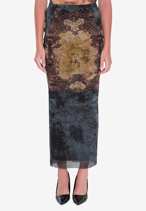 Jean Paul Gaultier Medallion Midi Skirt Multicolor W-SK005-M006P-005740