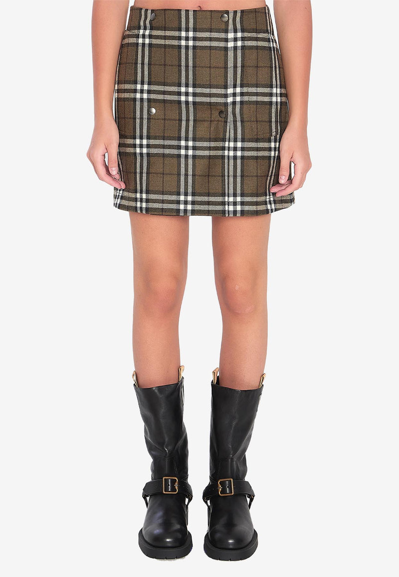 Burberry Shrub Check-Pattern Mini Skirt Green 8110911--C3078