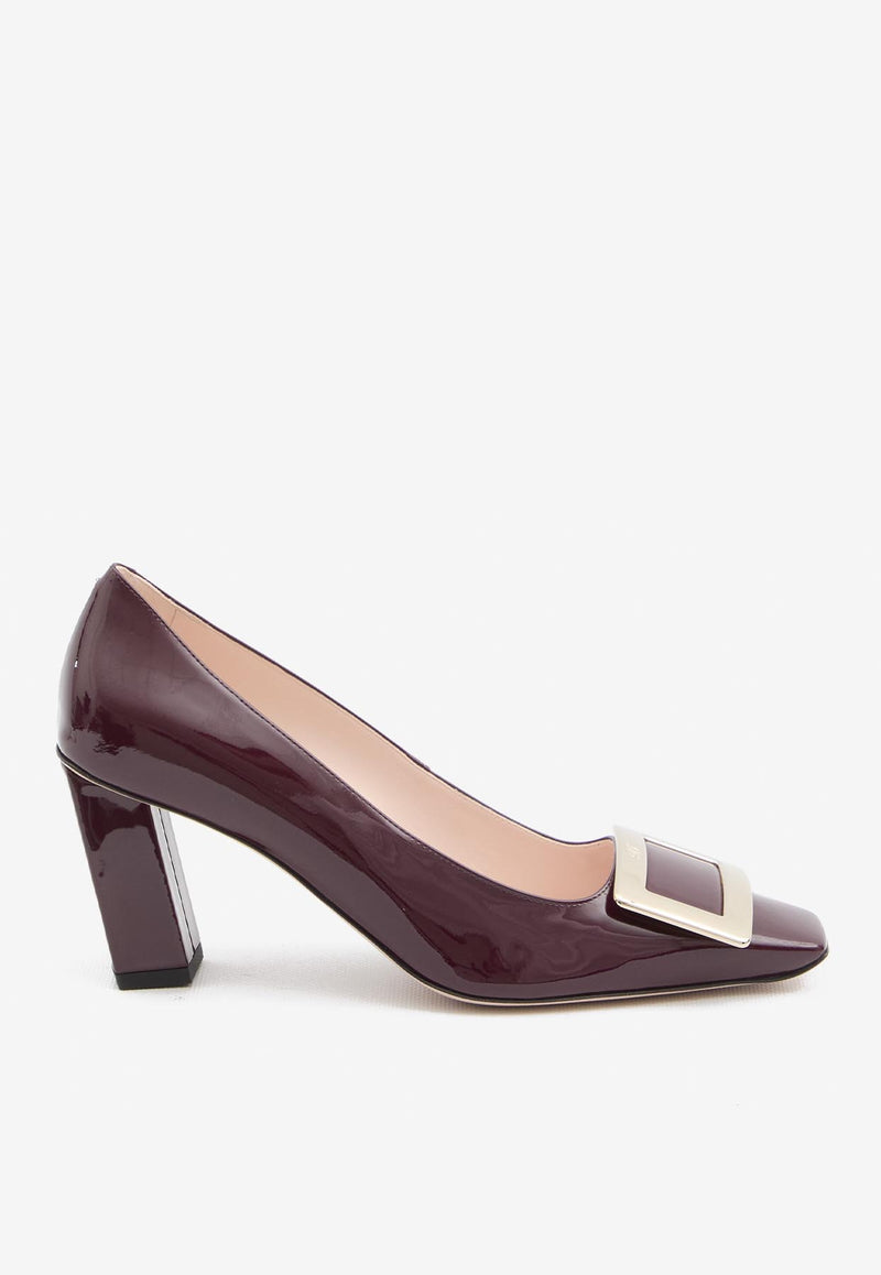 Roger Vivier Belle Vivier 75 Patent Leather Pumps Burgundy RVW71300920-D1P-R802