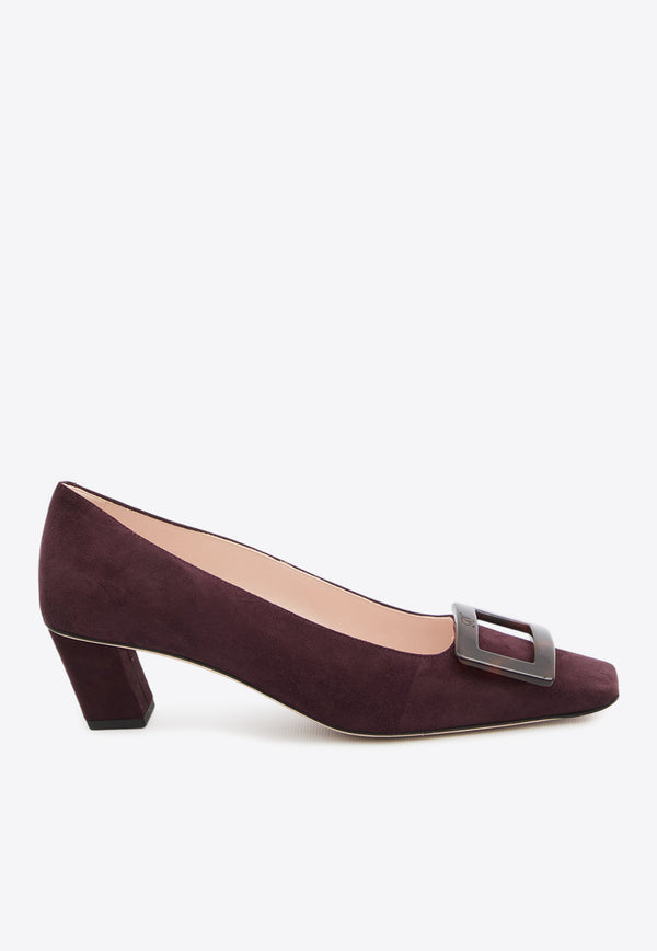 Roger Vivier Belle Vivier 45 Suede Pumps  Bordeaux RVW00639540-HR0-R822
