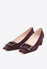 Roger Vivier Belle Vivier 45 Suede Pumps  Bordeaux RVW00639540-HR0-R822