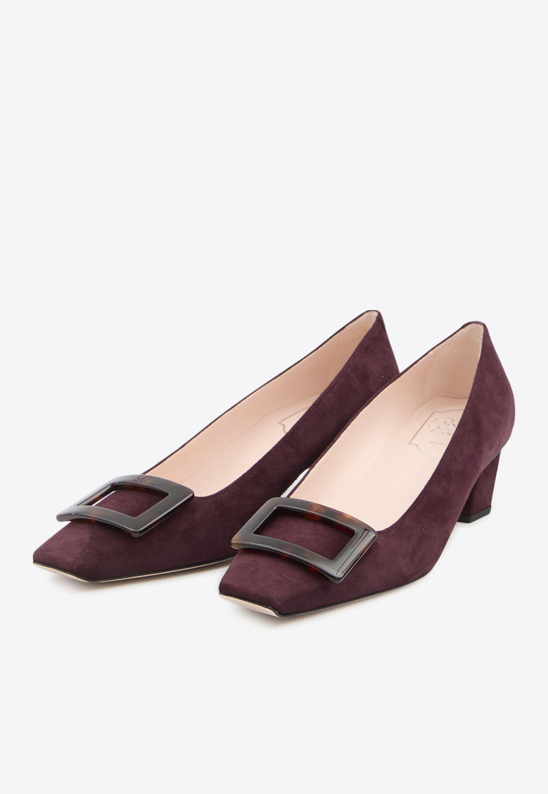 Roger Vivier Belle Vivier 45 Suede Pumps  Bordeaux RVW00639540-HR0-R822