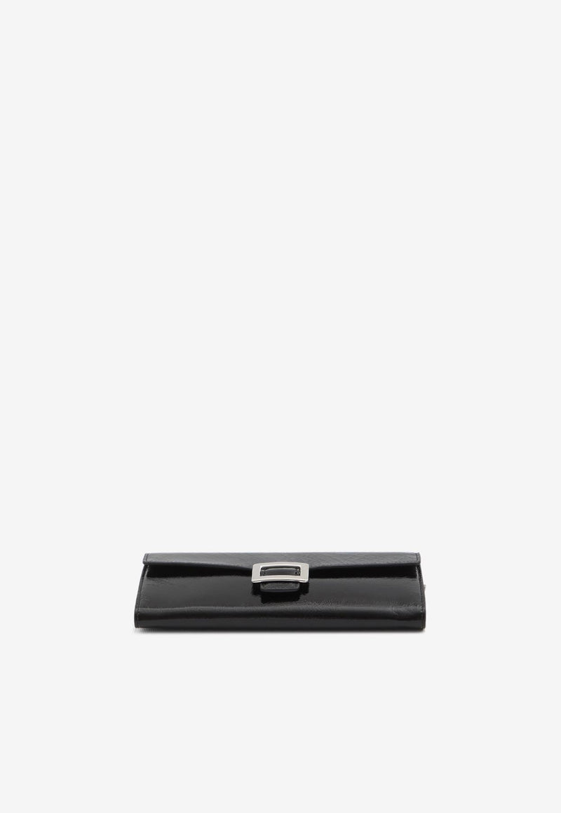 Roger Vivier Belle Vivier Patent Leather Chain Clutch Black RAWAWSB4400-UKP-B999