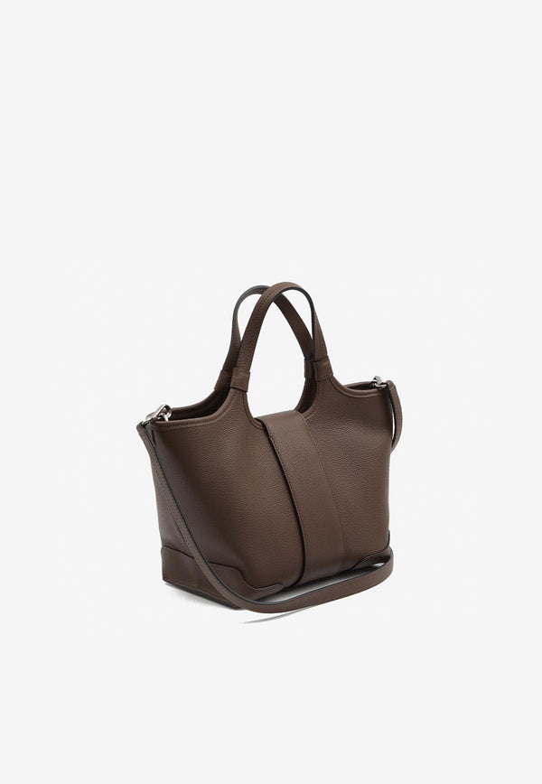 Roger Vivier Mini Viv' Choc Calf Leather Shoulder Bag Brown RBWAOGAE100-QV7-S604